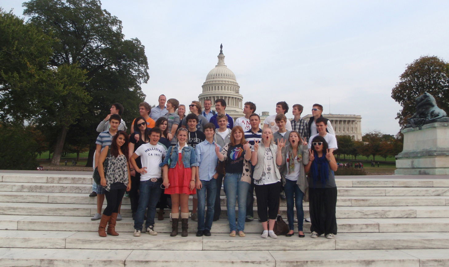 A group of student enjoying the USA trip in 2010
