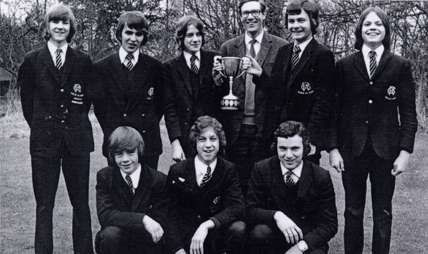 The 1974 RGS Colts team - winners of the Surrey 7s. Where are they now? And do they still have this much hair?!