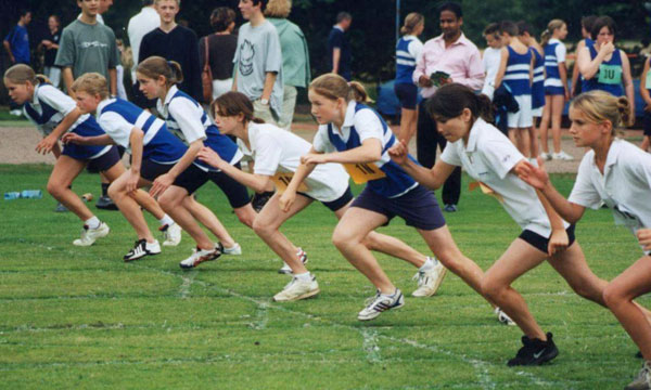 An action shot from the RGS sports day back in 2002. Who won the race? Can you name any of the athletes?